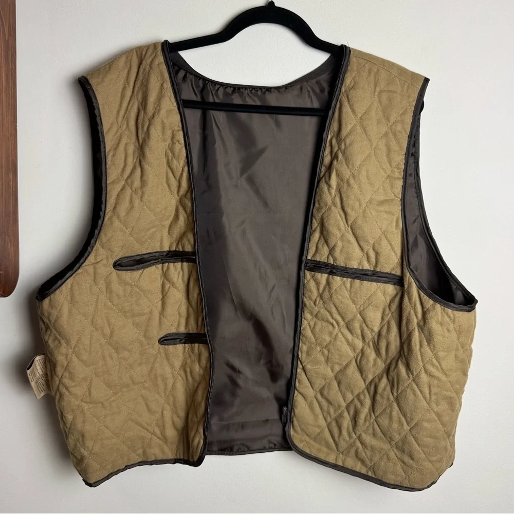 Columbia Sportswear Quilted Reversible Vest Brown/Tan Men’s Size Large